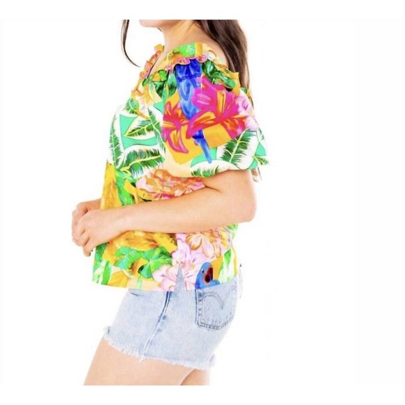 ALDEN ADAIR Layla Top In Santiago NWT Sz XS Tropical Vacation Resort $212 - Picture 3 of 8